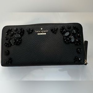 Black Kate Spade wallet with black beads